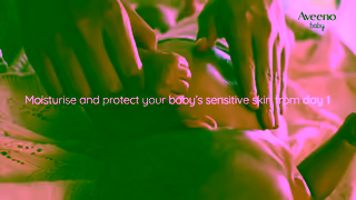 Aveeno AVEENO Baby Daily Care Nourish soothe protect your babys sensitive skin from Day 1 Ad Commercial Brand Imagery Photoshoot 2