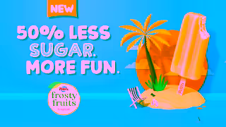 Peters Ice Cream Frosty Fruits Tropical 50 Less Sugar More Fun Ad Commercial Brand Imagery Photoshoot 2
