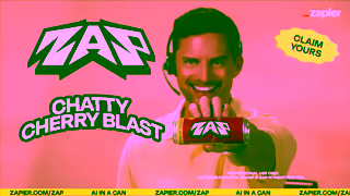 Zapier Chatty Cherry Blast AI Magic in a Can Ad Commercial Brand Imagery Photoshoot 2