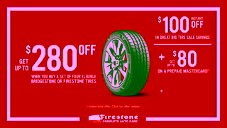 Firestone Auto Care 2025 FCAC Great Big Tire Sale 15 OLV Ad Commercial Brand Imagery Photoshoot 0