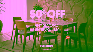 Freedom Furniture Get 50 off any second furniture item Ad Commercial Brand Imagery Photoshoot 0