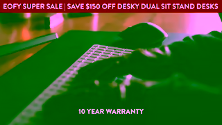 DESKY EOFY SALE Save 150 on Desks Ergo Chairs 20 off Accessories On Now Ad Commercial Brand Imagery Photoshoot 2