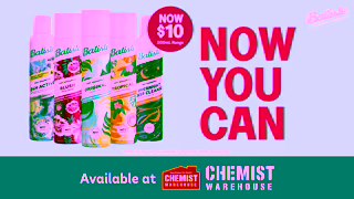 Batiste Hair Batiste dry shampoo 200mL range is now 10 at Chemist Warehouse 160125 260225 Ad Commercial Brand Imagery Photoshoot 2
