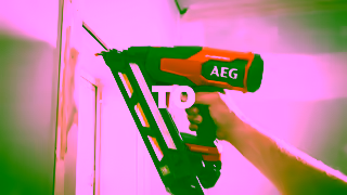 AEG Power Tools GET MORE Control AEG 18V FRAPID 15GA DA Angled Brad Nailer Ad Commercial Brand Imagery Photoshoot 1