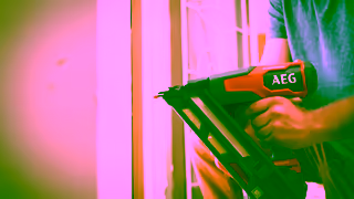 AEG Power Tools GET MORE Control AEG 18V FRAPID 15GA DA Angled Brad Nailer Ad Commercial Brand Imagery Photoshoot 2