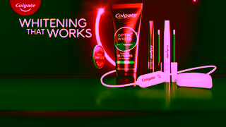 Colgate Optic White Made with Hydrogen Peroxide for Whitening that Works Ad Commercial Brand Imagery Photoshoot 2
