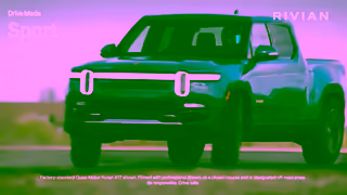 Rivian Experience Drive Modes behind the wheel of a QuadMotor AWD R1T Ad Commercial Brand Imagery Photoshoot 0
