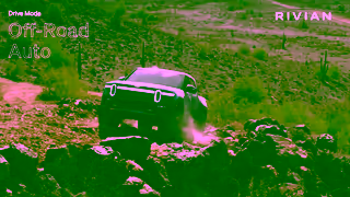 Rivian Experience Drive Modes behind the wheel of a QuadMotor AWD R1T Ad Commercial Brand Imagery Photoshoot 2