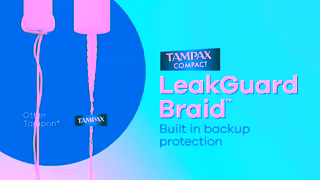 Tampax Tampax Compact has a LeakGuard Braid for built in backup protection Ad Commercial Brand Imagery Photoshoot 2