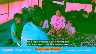 UNICEF A Simple Way To Help Save Childrens Lives During Crisis Become a Regular Donor Today Ad Commercial Brand Imagery Photoshoot 1