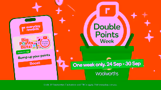 Everyday Rewards Get double bonus points when you boost and shop at Woolworths This week only TCs apply Ad Commercial Brand Imagery Photoshoot 2