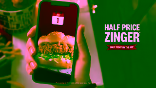 KFC KFCs Half Price Zinger Burger Ad Commercial Brand Imagery Photoshoot 1