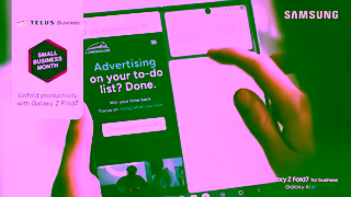 TELUS TELUS Business Small Business Month Samsung Galaxy Z Fold7 Ad Commercial Brand Imagery Photoshoot 1