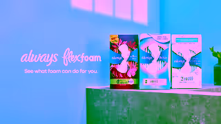 Always Always FlexFoam See what foam can do for you Ad Commercial Brand Imagery Photoshoot 2