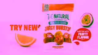The Natural Try new Juicy Bursts Orange Passionfruit Flavoured Jellies 6 Ad Commercial Brand Imagery Photoshoot 2