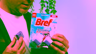 Bref Bref Duo Cubes Flower used by Jimmy Rees to keep the dunny clean freshLink Ad Commercial Brand Imagery Photoshoot 1
