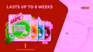 HARPIC NEW Harpic Hygienic Fresh Stickers Long Lasting UK Launch April 2024 Ad Commercial Brand Imagery Photoshoot 2