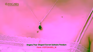 Angara Jewelry Gemstone Jewelry by Angara PearShaped Garnet Solitaire Pendant Angara Jewelry Angaracom Ad Commercial Brand Imagery Photoshoot 0