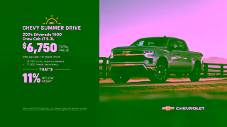 SoCal Chevy Get 6750 total value on a 2024 Silverado 1500 during the Chevy Summer Drive Event Ad Commercial Brand Imagery Photoshoot 2