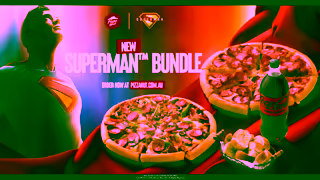 Pizza Hut Superman has landed at Pizza Hut Ad Commercial Brand Imagery Photoshoot 2