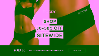 Boody The Underwear Brand trusted by VOGUE Feel Good with 3050 off sitewide Ad Commercial Brand Imagery Photoshoot 1