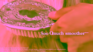 REDKEN For a better bang copy Sabrina Carpenters haircare routine Ad Commercial Brand Imagery Photoshoot 2