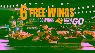 Buffalo Wild Wings Get 6 Free Wings When You Spend 10 Using Promo Code GoWings Ad Commercial Brand Imagery Photoshoot 2