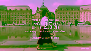 HYATT Offer code MEMBER Save up to 25 and get free breakfast Ad Commercial Brand Imagery Photoshoot 1