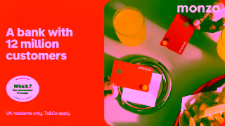 Monzo Bank A bank with 12 million customers UK Residents TsCs apply Ad Commercial Brand Imagery Photoshoot 0
