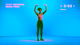 Quest Nutrition Quest Vanilla 45g Protein Milkshake Shoulder Press Ad Commercial Brand Imagery Photoshoot 1