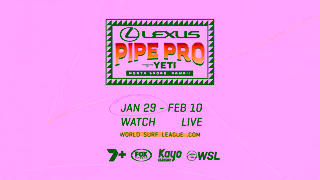 World Surf League PIPES HERE TYLERS BACK WATCH LIVE JAN 29 TO FEB 10 Ad Commercial Brand Imagery Photoshoot 2