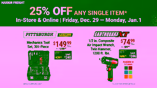 Harbor Freight New Year New Deals 25 Off Any Single Item Harbor Freight Ad Commercial Brand Imagery Photoshoot 2