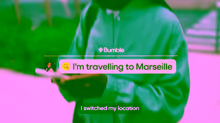 Bumble Find dates before you land with Travel Mode Ad Commercial Brand Imagery Photoshoot 0