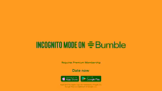 Bumble Want to decide who sees your dating profile Use Incognito Mode on Bumble Ad Commercial Brand Imagery Photoshoot 2
