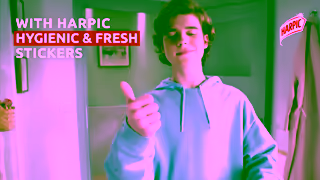 HARPIC NEW Harpic Hygienic Fresh Stickers Time Saving UK Launch April 2024 Ad Commercial Brand Imagery Photoshoot 1