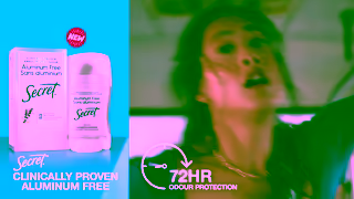 Secret Deodorant Secret Deodorant Clinically Proven Aluminum Free Deodorant gives you 72 hrs proven odor protection Ad Commercial Brand Imagery Photoshoot 1