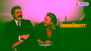 Comparethemarket Meerchat Thunderbolts stars Florence Pugh David Harbour Compare the Market Ad Commercial Brand Imagery Photoshoot 2