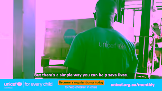 UNICEF A Simple Way To Help Save Childrens Lives During Crisis Become a Regular Donor Today Ad Commercial Brand Imagery Photoshoot 1