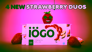 iOGO iGO Creamy Duo made with real fruit Strawberry featuring Raspberry Peach Vanilla and Banana Ad Commercial Brand Imagery Photoshoot 0
