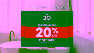 Highgrove Bathrooms 20th Anniversary Sale 20 Off Storewide Ad Commercial Brand Imagery Photoshoot 0
