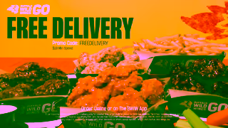 Buffalo Wild Wings 20 Boneless a Large Fry and FREE Delivery with Buffalo Wild Wings GO Ad Commercial Brand Imagery Photoshoot 2