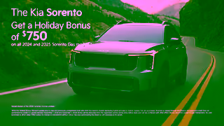 KIA Adventure awaits this holiday season Get a 750 Holiday Bonus on 2024 and 2025 Sorento gas models Ad Commercial Brand Imagery Photoshoot 2