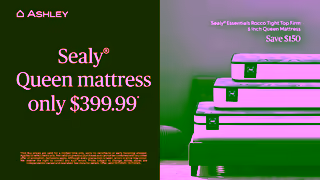 Ashley Furniture Ashley Red Tag Sale Sealy Rocco Queen Only 39999 M110H Ad Commercial Brand Imagery Photoshoot 1