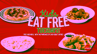 East Side Mario's Kids Eat FREE Tuesdays at East Side Marios Ad Commercial Brand Imagery Photoshoot 0