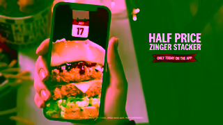 KFC KFCs Half Price Zinger Stacker Ad Commercial Brand Imagery Photoshoot 0