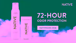 NATIVE Cosmetics Its Native Aluminum free 72hr odor protection with only 9 ingredients Ad Commercial Brand Imagery Photoshoot 2