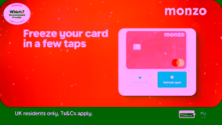 Monzo Bank Protect your money on the fly with Monzos security features UK residents TsCs apply Ad Commercial Brand Imagery Photoshoot 1