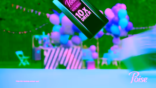 Poise 2023 KIM POI EN Bouncy Castle End Frame Update Awareness 16x9 OLV 15s Ad Commercial Brand Imagery Photoshoot 1