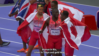 CBC Network Andre De Grasse makes history helping Canadian men to 4x100m relay gold paris2024 Ad Commercial Brand Imagery Photoshoot 2