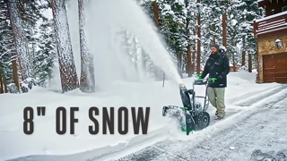 EGO Tools POWER 24 in SelfPropelled 2Stage Snow Blower with Peak Power SNT2405 Ad Commercial Brand Imagery Photoshoot 1